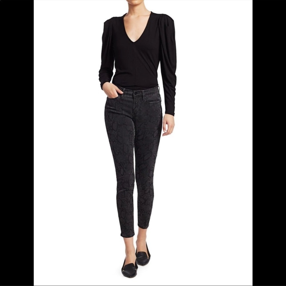 Frame Le Skinny de Jeanne Crop Python Print Jeans